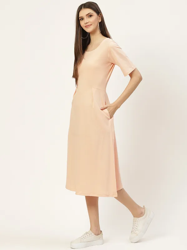BRINNS_Women_Solid_Plus_Size_Cotton_A-Line_Midi_Dress