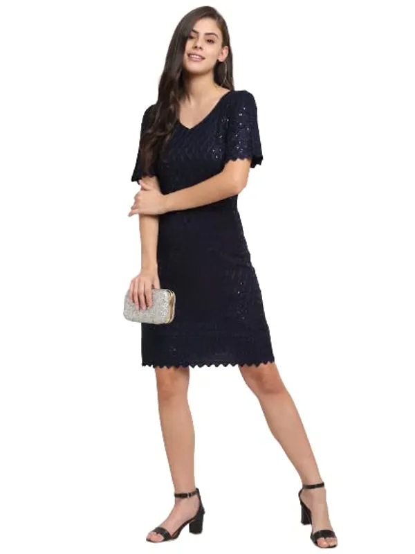 BRINNS_Stylish_Women's_A-Line_Dress_with_Embellished_Details_in_White_Solid_Color