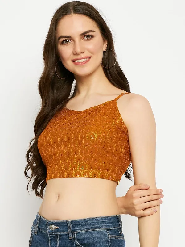 BRINNS_Sequined_Embellished_Shoulder_Straps_Fitted_Crop_Top