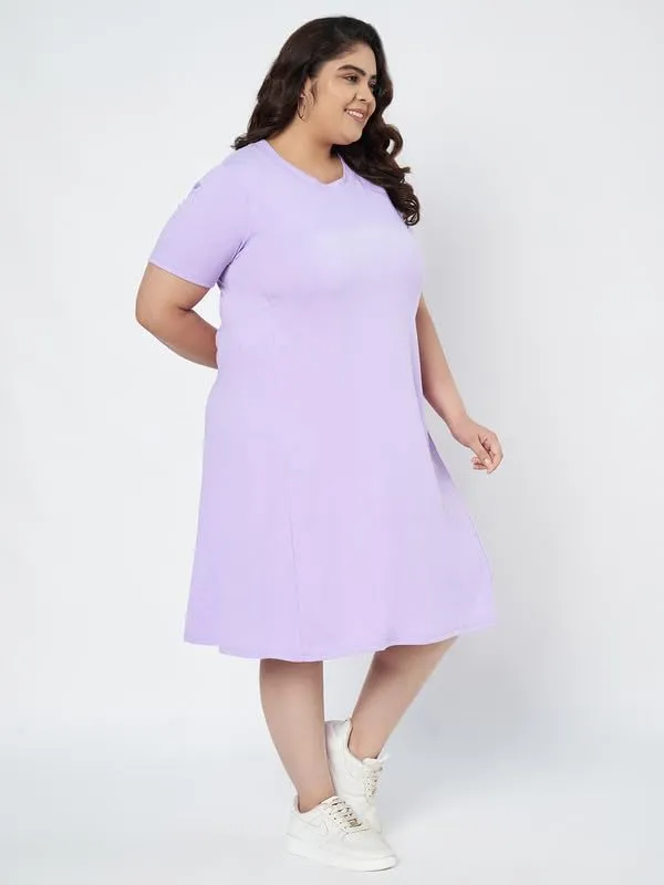 BRINNS_Women_Solid_A-Line_Cotton_Knee_Length_Dress