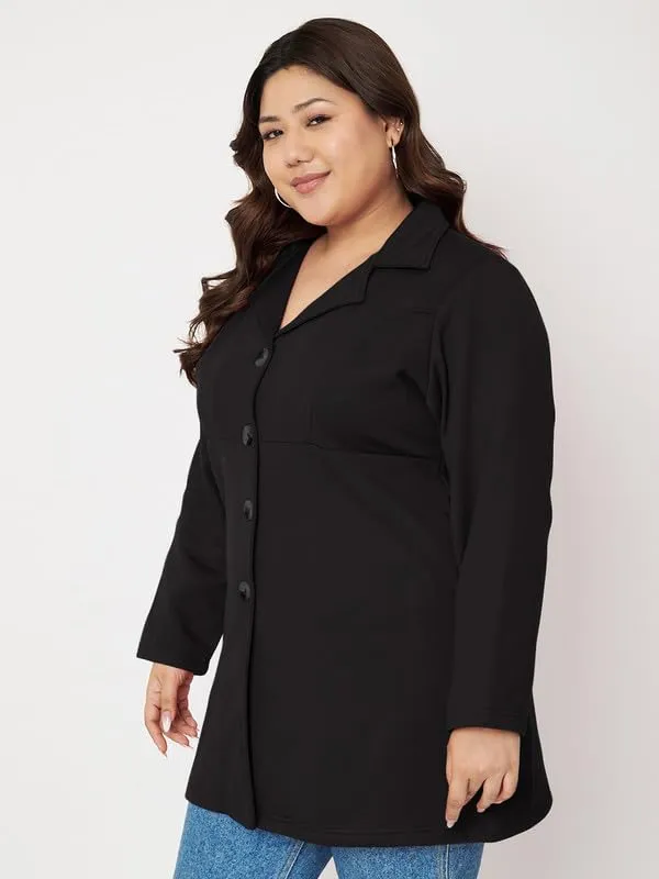 BRINNS_Plus_Size_Women's_Solid_Single-Breasted_Overcoat