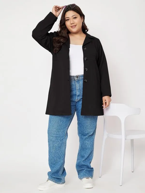 BRINNS_Plus_Size_Women's_Solid_Single-Breasted_Overcoat