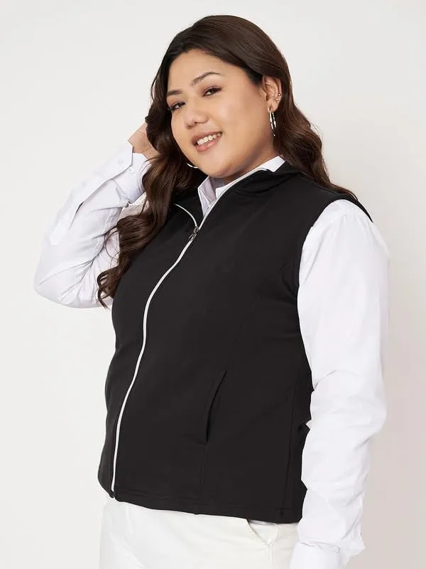 BRINNS_Women_Solid_Plus_Size_Sleeveless_Mock_Collar_Tailored_Jacket