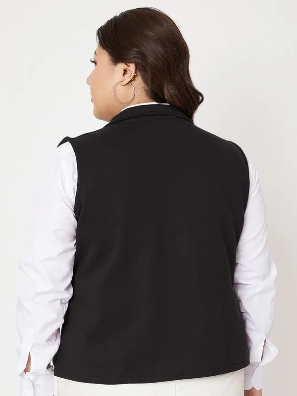 BRINNS_Women_Solid_Plus_Size_Sleeveless_Mock_Collar_Tailored_Jacket