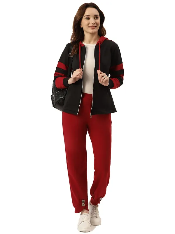 BRINNS_Women_Striped_Fleece_Hooded_Sweatshirt