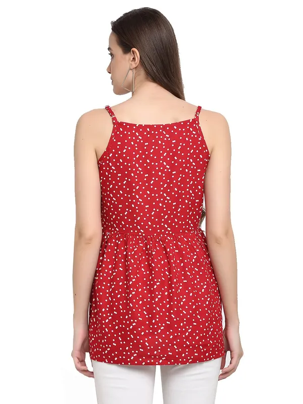 BRINNS_Polka_Dot_Cinched_Waist_Woven_Top