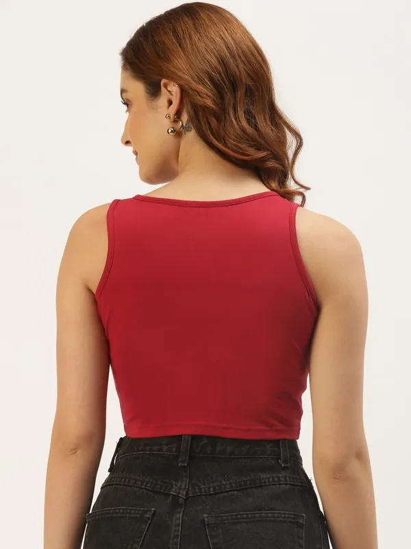 Maroon_Cotton_Lycra_Tops