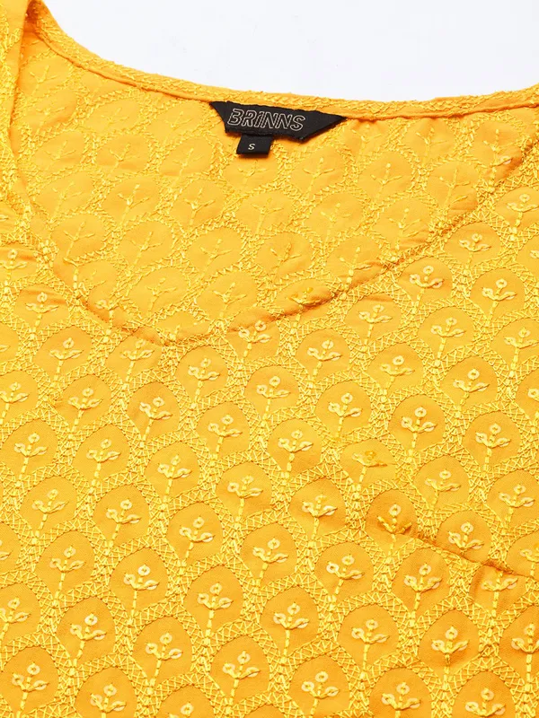 Yellow_Rayon_Sequinn_Dresses_For_Women