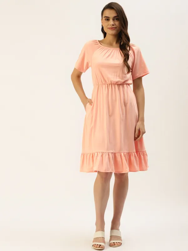 Pink_Cotton_Blend_Single_Jersey_Dresses