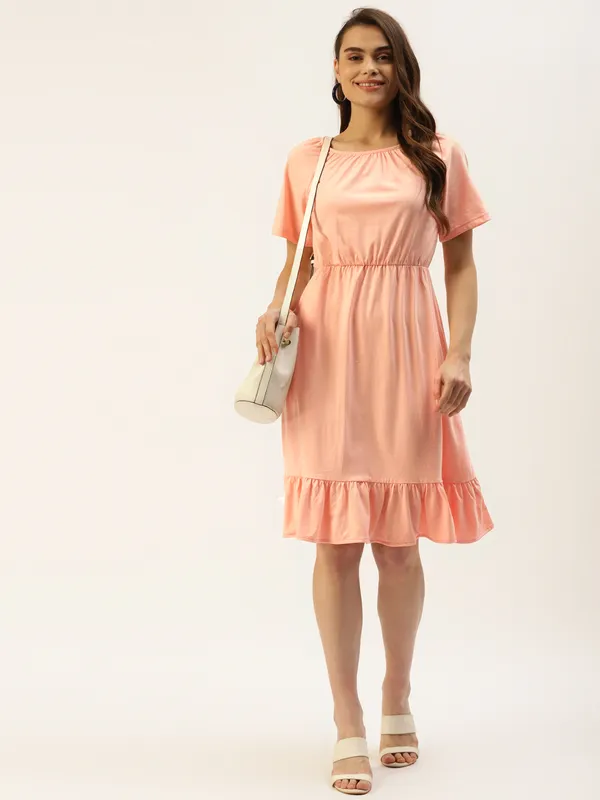Pink_Cotton_Blend_Single_Jersey_Dresses