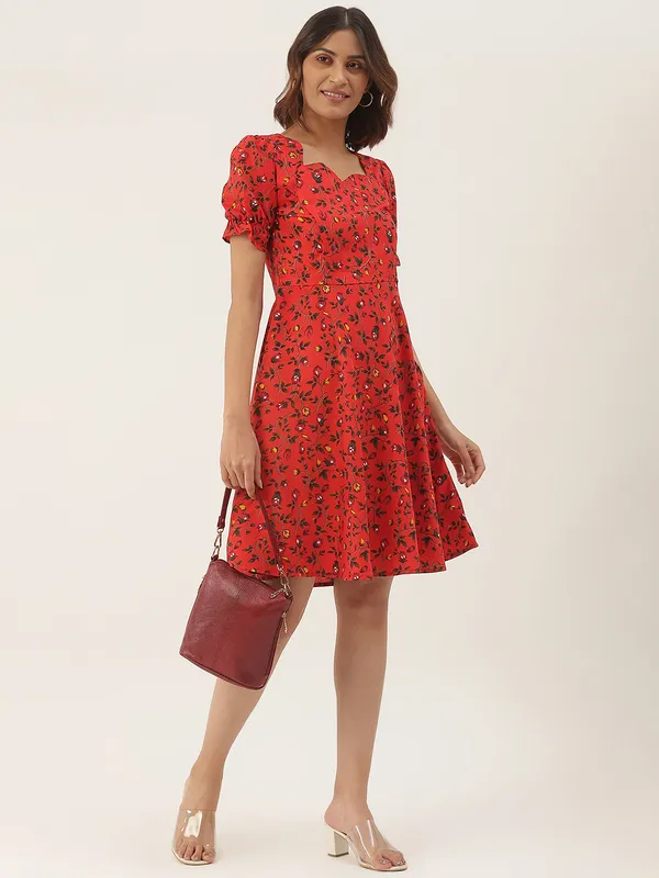 Maroonflr_Polyester_Print_Dresses_For_Women