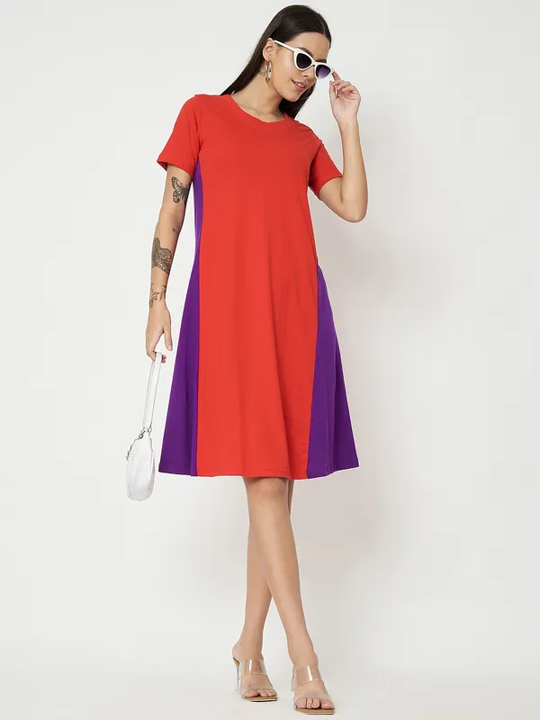 Redpurple_Cotton_Blend_Single_Jersey_Dresses