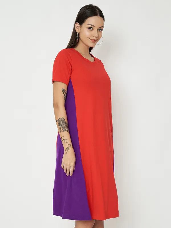 Redpurple_Cotton_Blend_Single_Jersey_Dresses