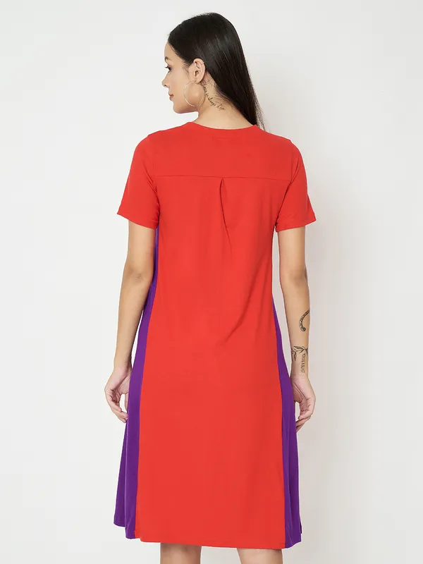 Redpurple_Cotton_Blend_Single_Jersey_Dresses