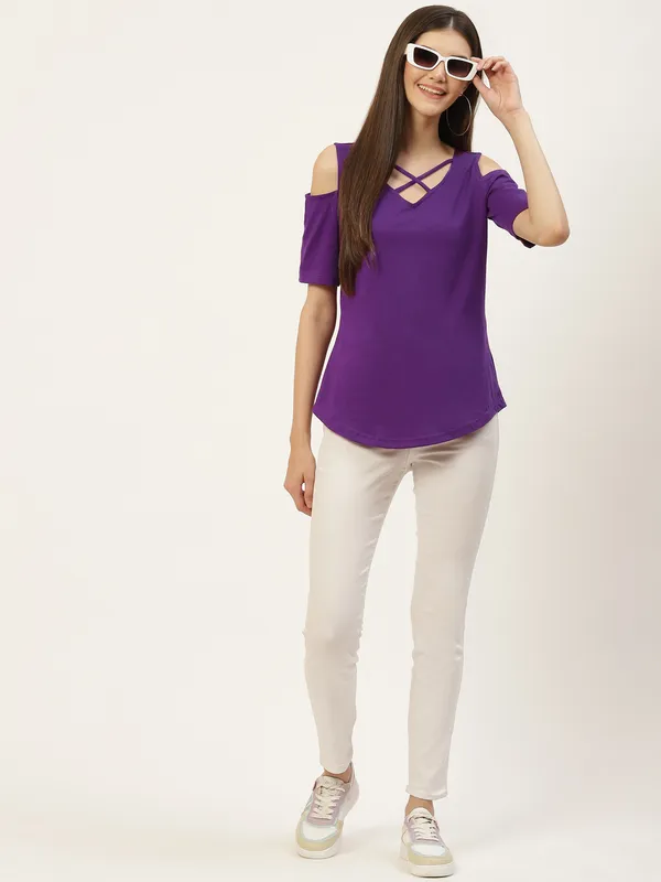 Purple_Cotton_Blend_Single_Jersey_Tops