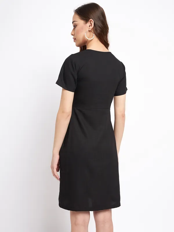 Black_Rayon_Solid_Dresses