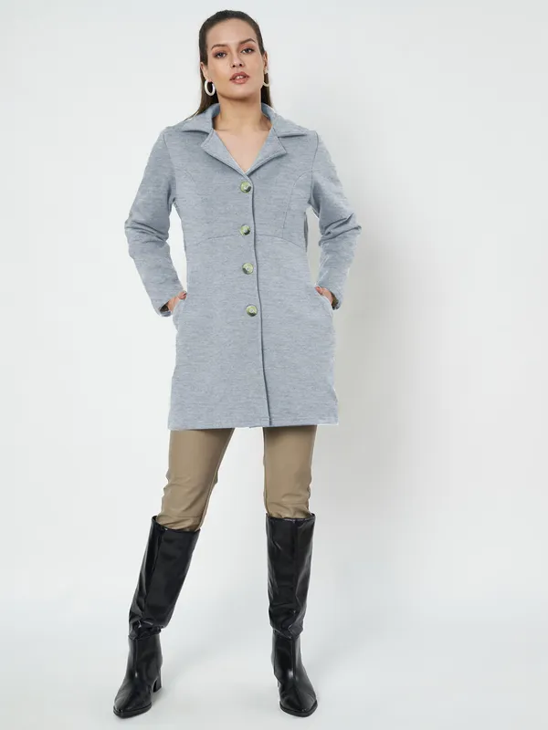 BRINNS_Women_Teal_Fleece_Longline_Princess_Coat