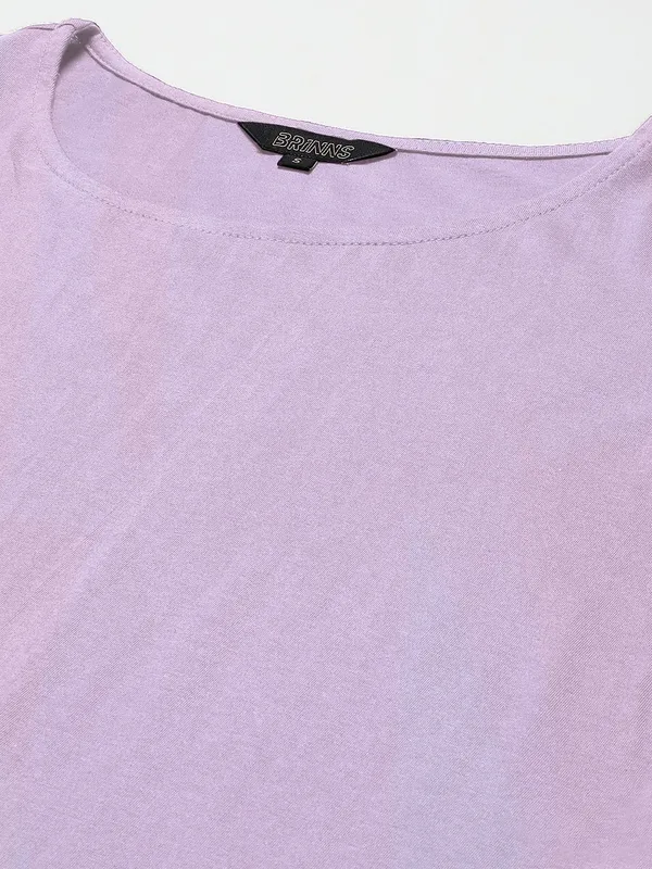BRINNS_Purple_Solid_Pure_Cotton_A-Line_Midi_Dress