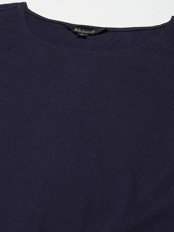 BRINNS_Purple_Solid_Pure_Cotton_A-Line_Midi_Dress