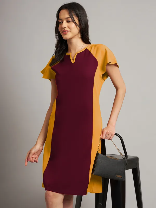 BRINNS_Women_Pure_Cotton_Colourblocked_Sheath_Dress