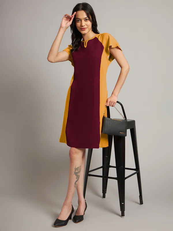 BRINNS_Women_Pure_Cotton_Colourblocked_Sheath_Dress