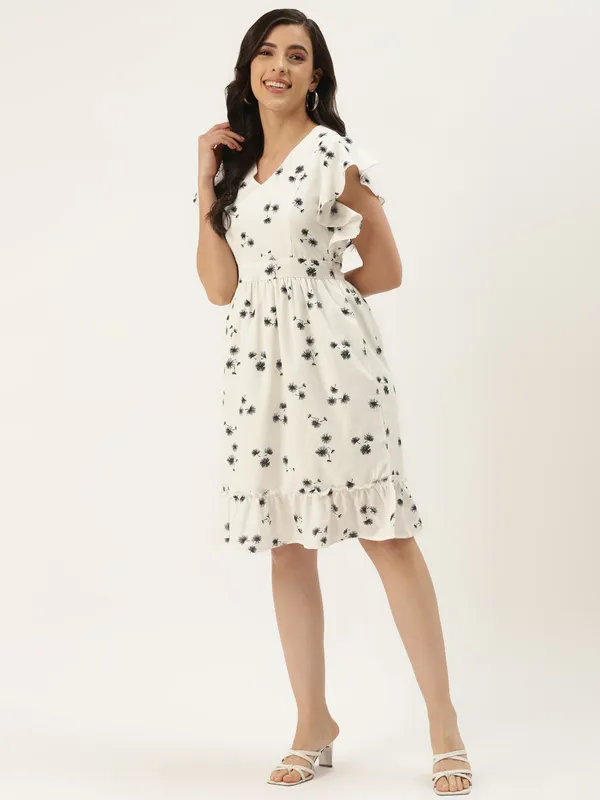 Whiteprint_Polyester_Print_Dresses