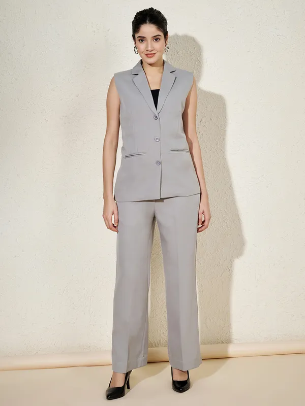 BRINNS_Notched_Lapel_Collar_Sleeveless_Single_Breasted_Formal_Blazer