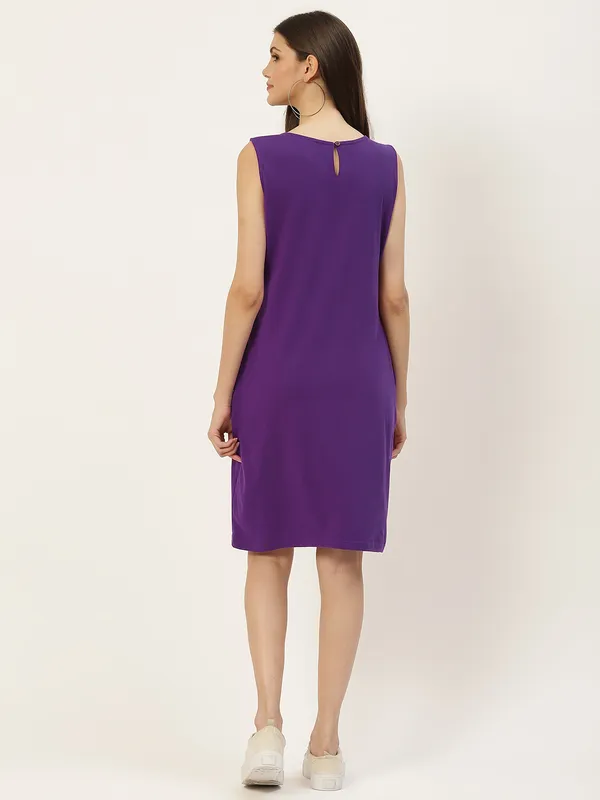 Purple_Cotton_Blend_Single_Jersey_Dresses