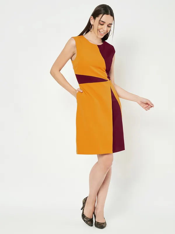 BRINNS_Women_Colourblocked_A-Line_Dress