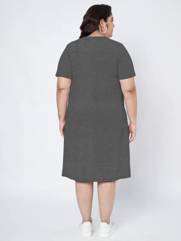 Darkgrey_Cotton_Blend_Single_Jersey_Dresses