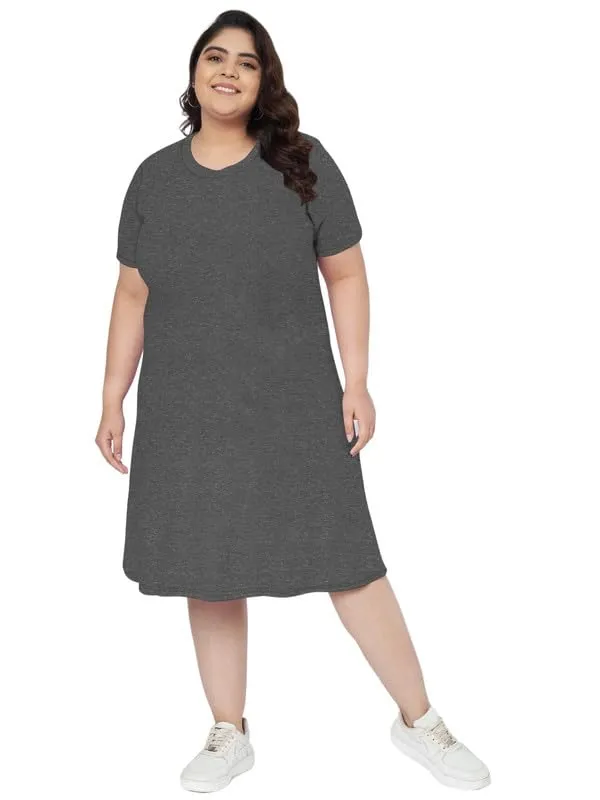 Darkgrey_Cotton_Blend_Single_Jersey_Dresses