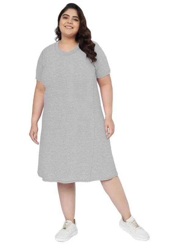 Lightgrey_Cotton_Blend_Single_Jersey_Dresses