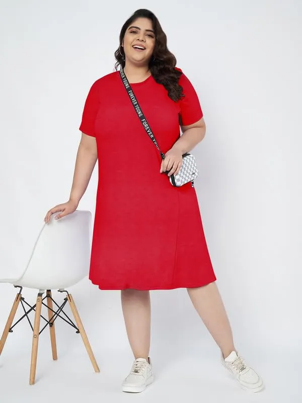 Magenta_Cotton_Blend_Single_Jersey_Dresses_For_Women