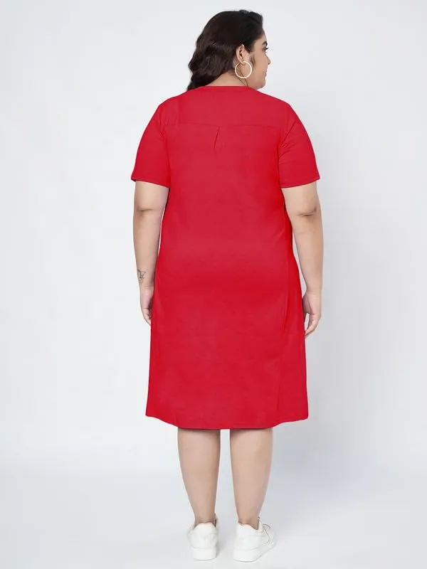 Magenta_Cotton_Blend_Single_Jersey_Dresses_For_Women