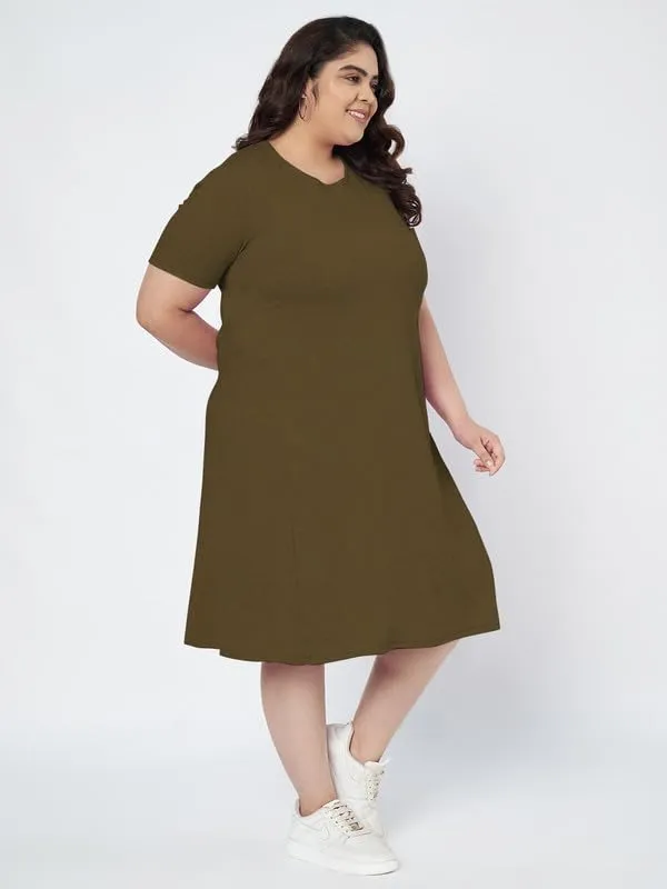 Olive_Cotton_Blend_Single_Jersey_Dresses