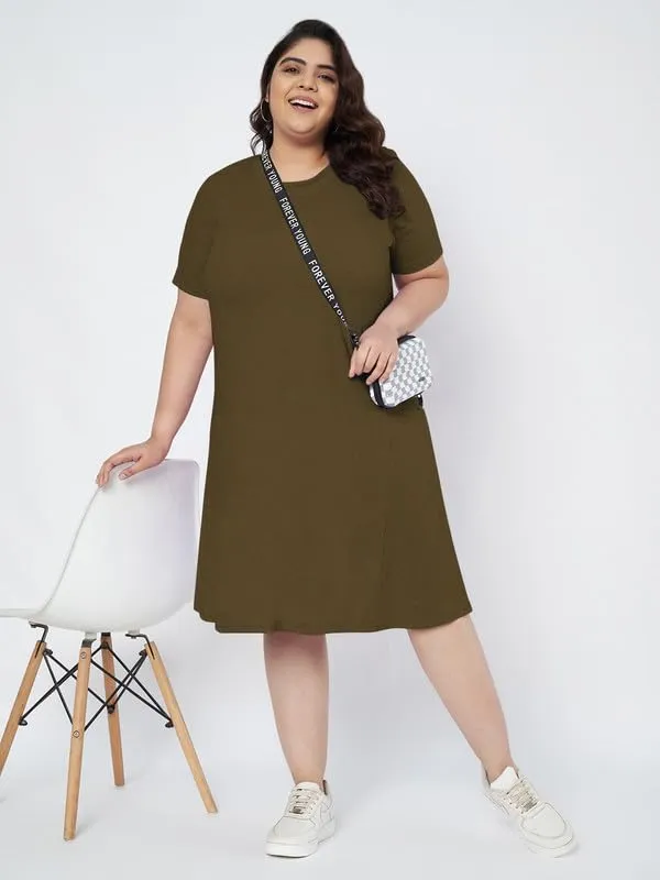 Olive_Cotton_Blend_Single_Jersey_Dresses