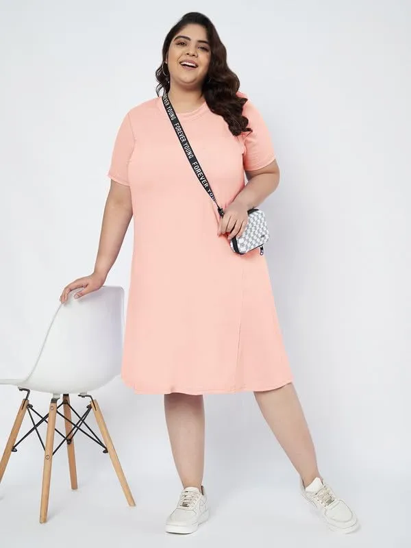 Peach_Cotton_Blend_Single_Jersey_Dresses