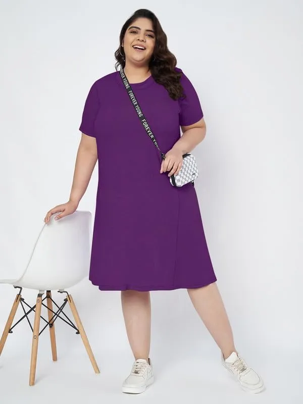 Purple_Cotton_Blend_Single_Jersey_Dresses