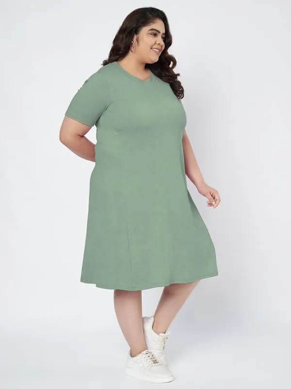 Sagegreen_Cotton_Blend_Single_Jersey_Dresses