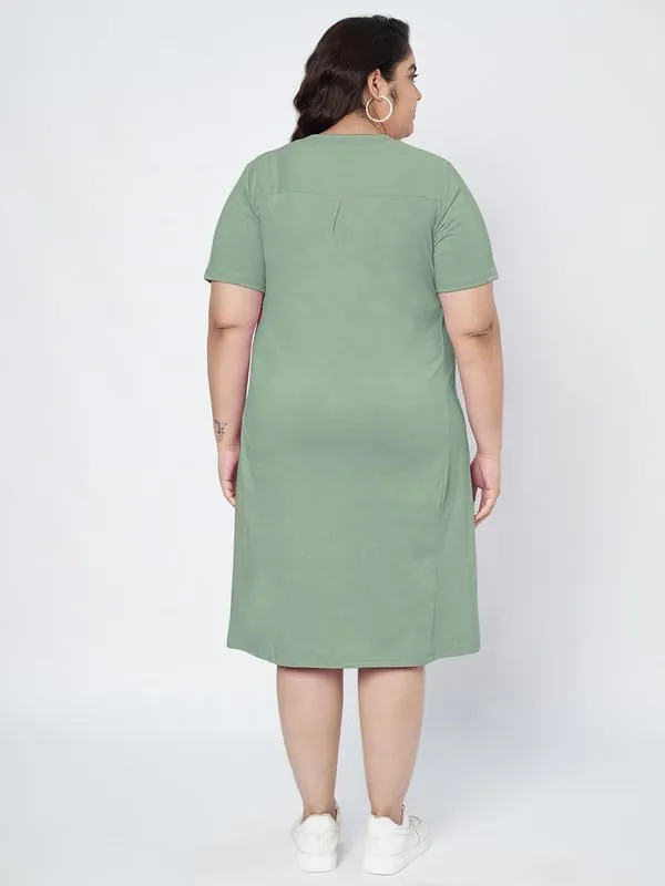 Sagegreen_Cotton_Blend_Single_Jersey_Dresses