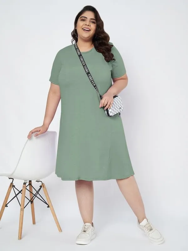 Sagegreen_Cotton_Blend_Single_Jersey_Dresses