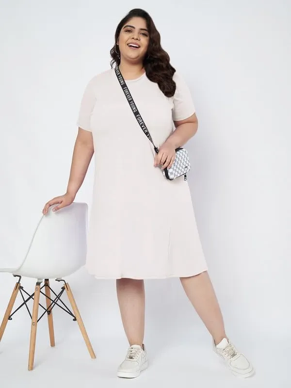 White_Cotton_Blend_Single_Jersey_Dresses