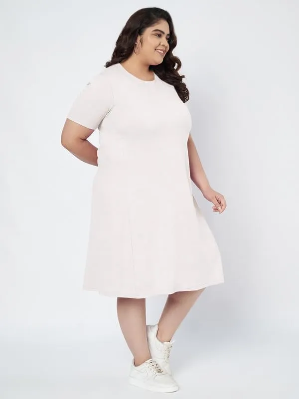White_Cotton_Blend_Single_Jersey_Dresses