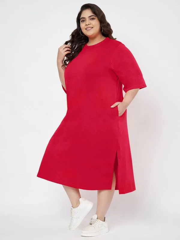 Magenta_Cotton_Blend_Single_Jersey_Dresses_For_Women