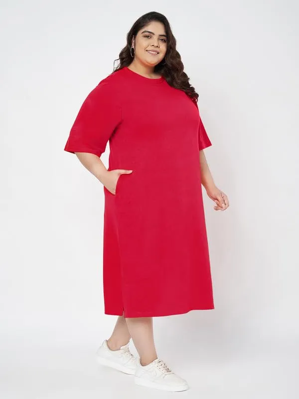 Magenta_Cotton_Blend_Single_Jersey_Dresses_For_Women