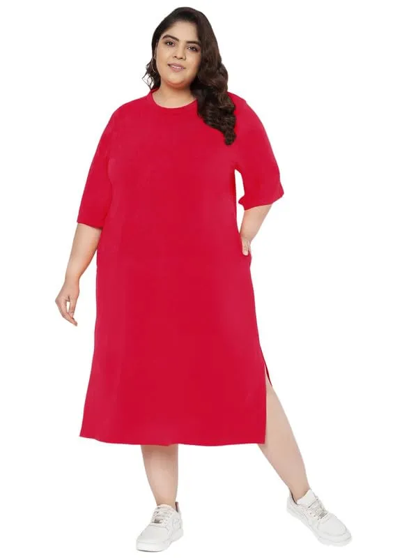 Magenta_Cotton_Blend_Single_Jersey_Dresses_For_Women