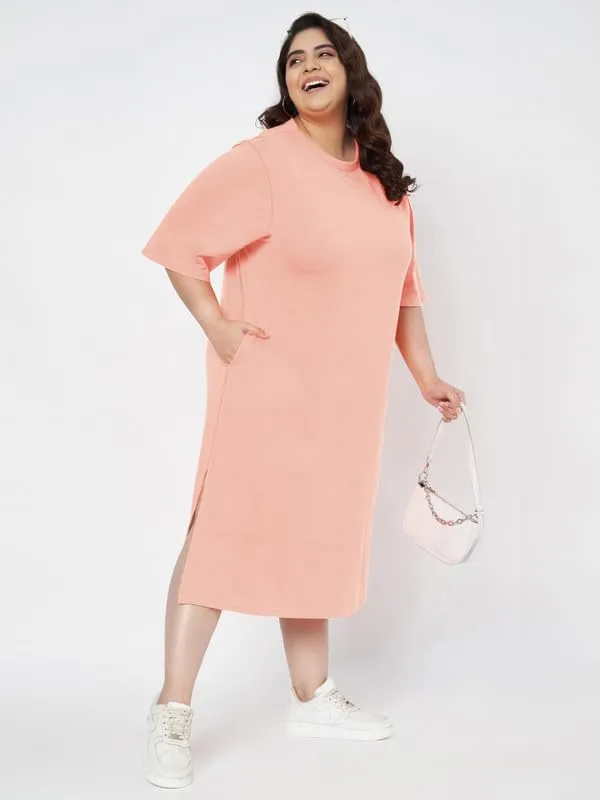 Peach_Cotton_Blend_Single_Jersey_Dresses