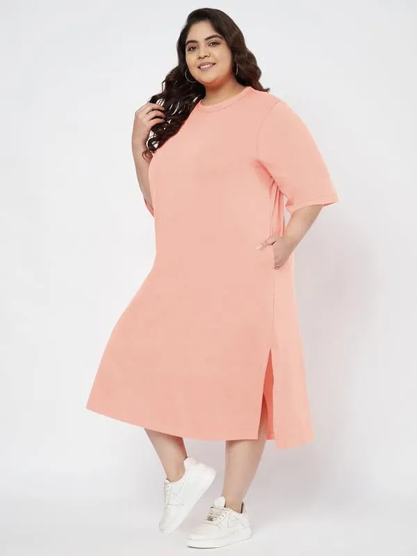Peach_Cotton_Blend_Single_Jersey_Dresses