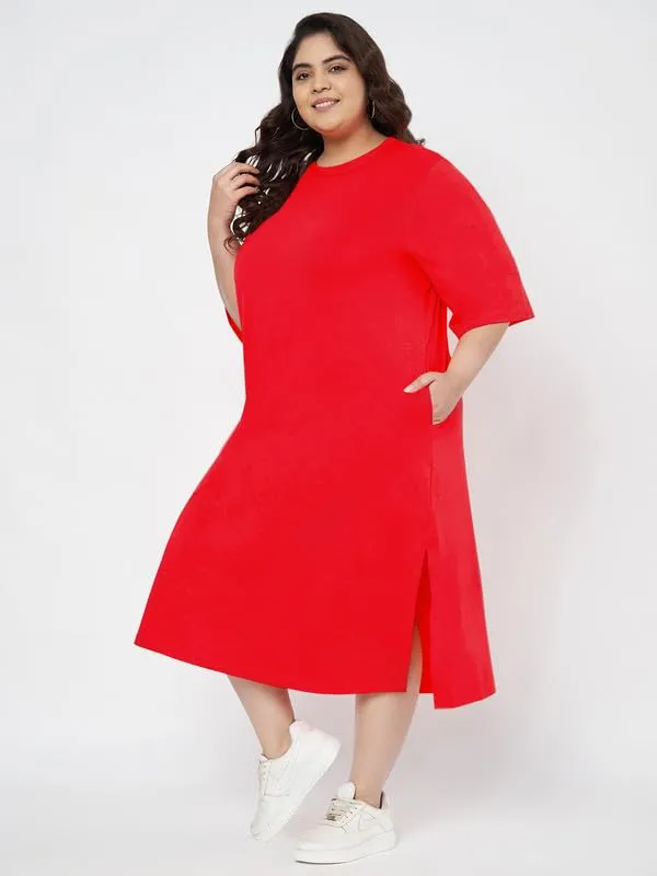 Red_Cotton_Blend_Single_Jersey_Dresses