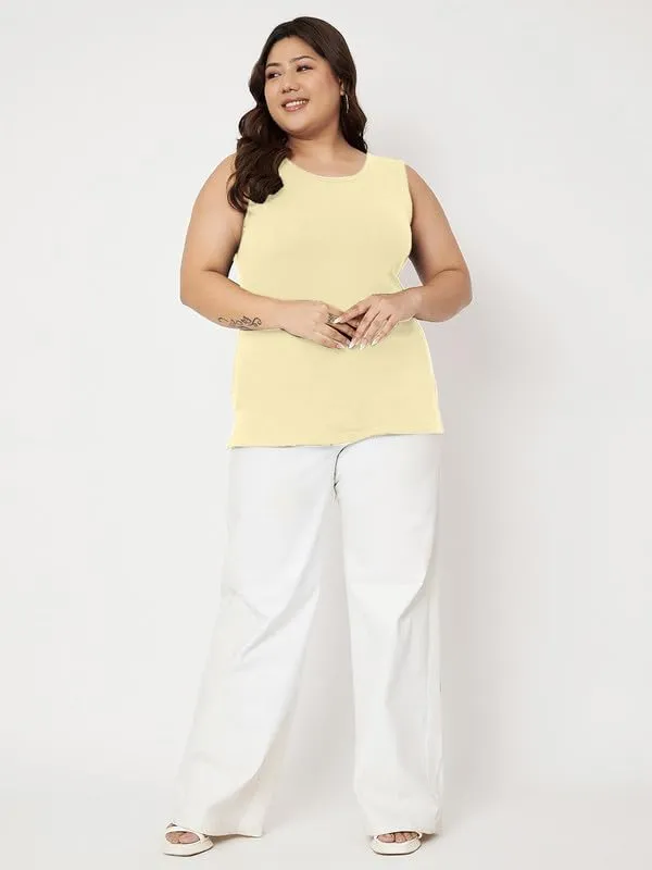 Cream_Cotton_Lycra_Camisoles